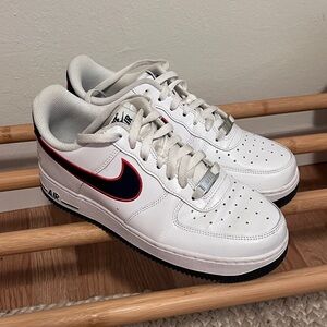Nike White, Blue, and red Sneakers, Air Force one